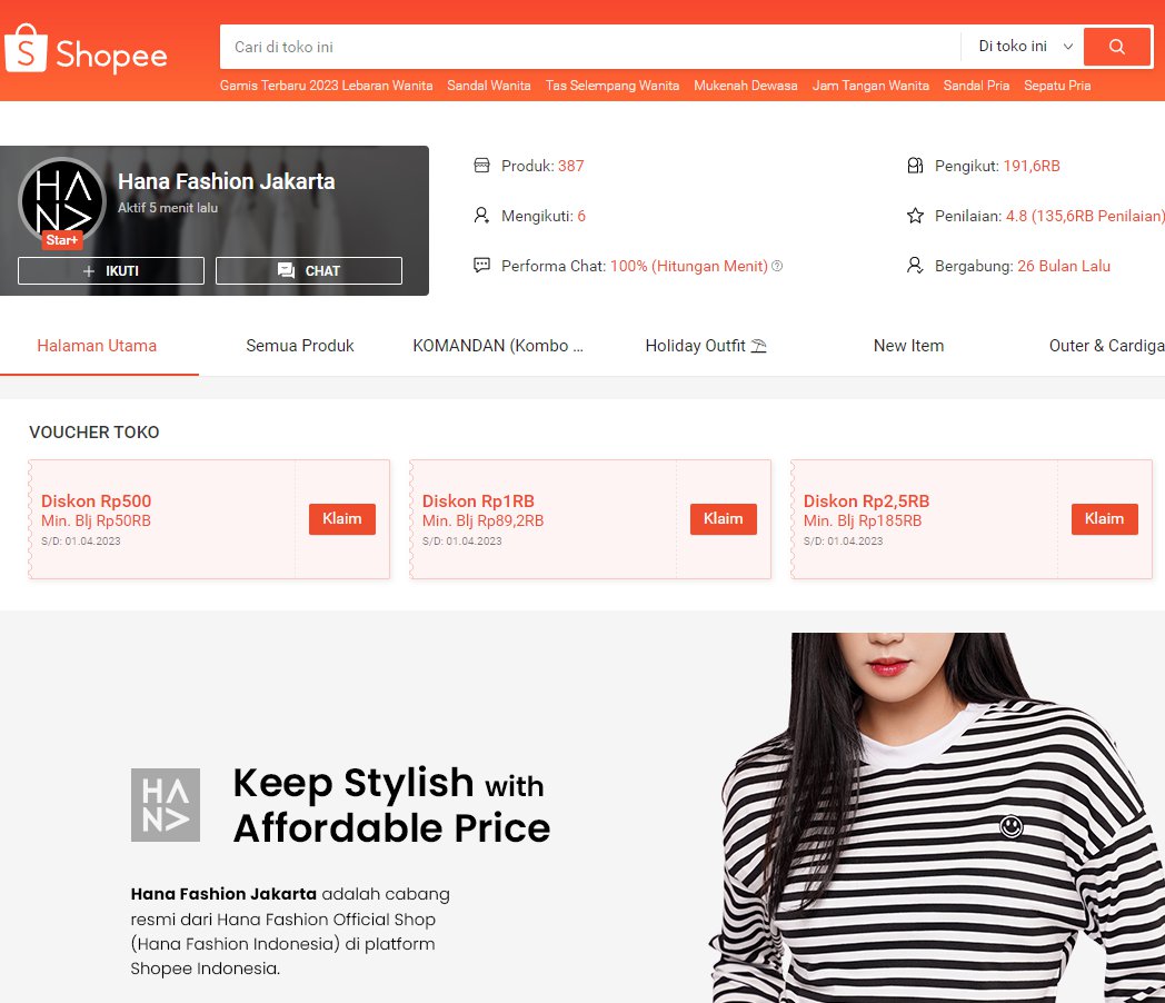 Hana Fashion Shopee Stores