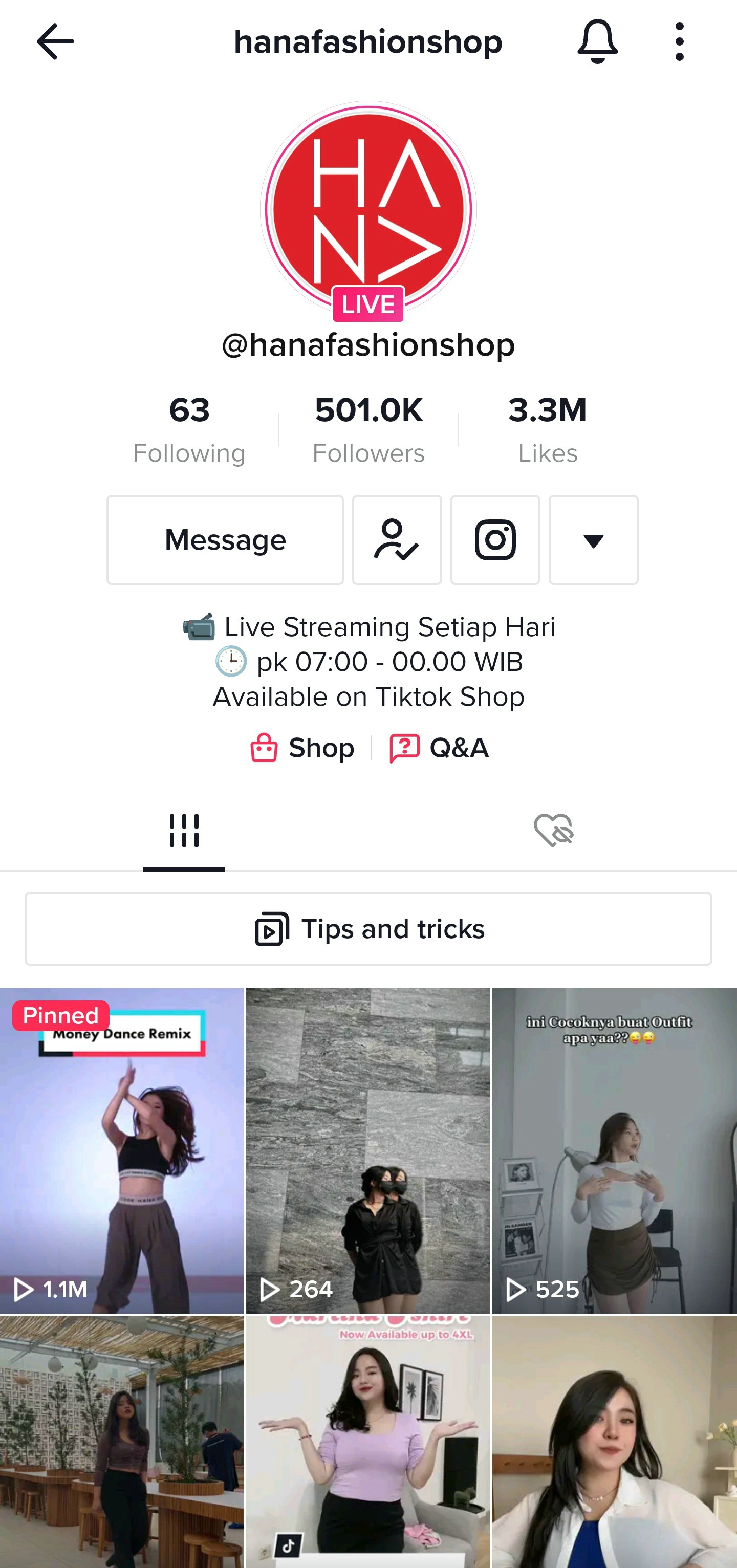 Hana Fashion Indonesia TikTok Store